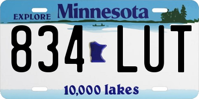 MN license plate 834LUT