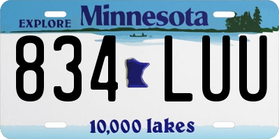 MN license plate 834LUU