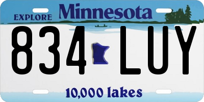 MN license plate 834LUY