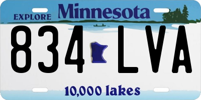 MN license plate 834LVA