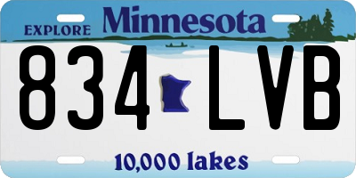 MN license plate 834LVB