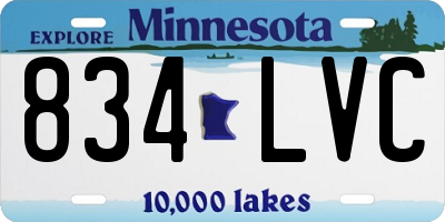 MN license plate 834LVC
