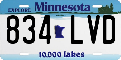 MN license plate 834LVD