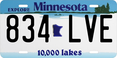 MN license plate 834LVE