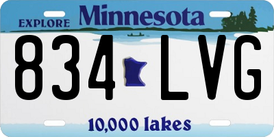 MN license plate 834LVG
