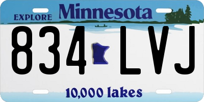 MN license plate 834LVJ