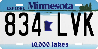 MN license plate 834LVK