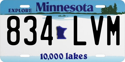 MN license plate 834LVM