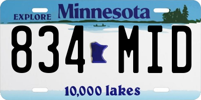 MN license plate 834MID