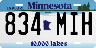 MN license plate 834MIH