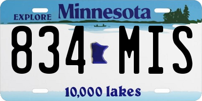MN license plate 834MIS