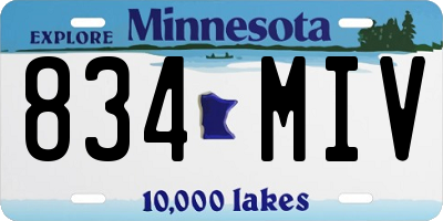 MN license plate 834MIV
