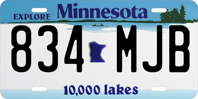 MN license plate 834MJB