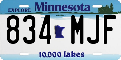 MN license plate 834MJF