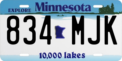 MN license plate 834MJK