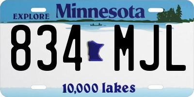 MN license plate 834MJL