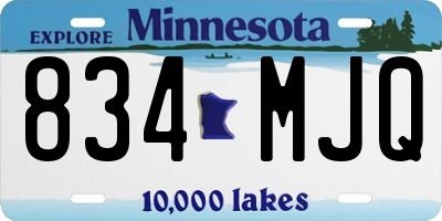 MN license plate 834MJQ