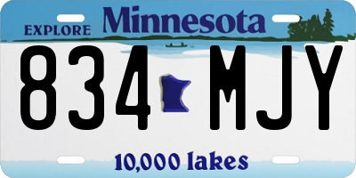 MN license plate 834MJY