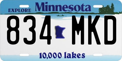 MN license plate 834MKD