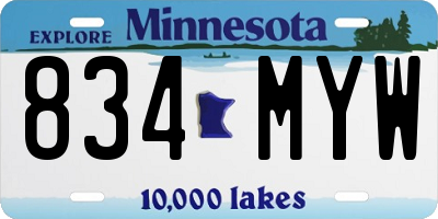 MN license plate 834MYW