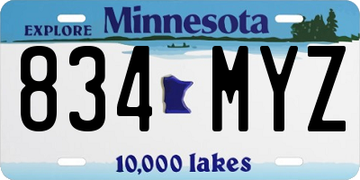 MN license plate 834MYZ