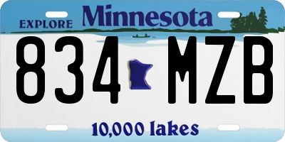 MN license plate 834MZB