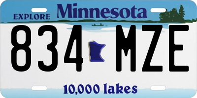 MN license plate 834MZE