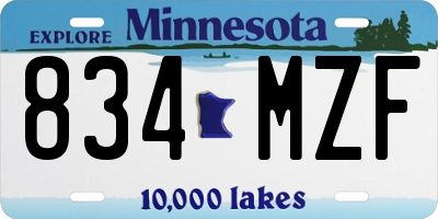 MN license plate 834MZF