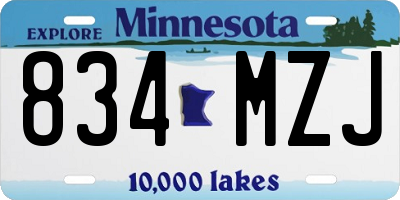 MN license plate 834MZJ