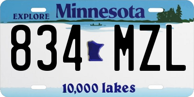 MN license plate 834MZL