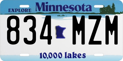 MN license plate 834MZM
