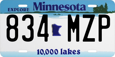 MN license plate 834MZP