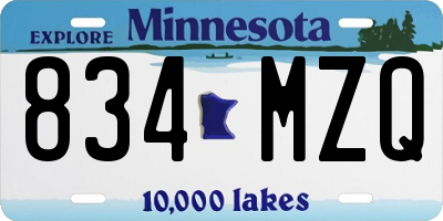 MN license plate 834MZQ
