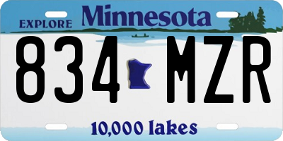 MN license plate 834MZR