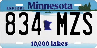 MN license plate 834MZS