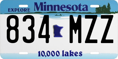 MN license plate 834MZZ