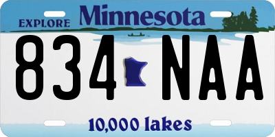 MN license plate 834NAA