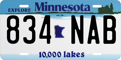 MN license plate 834NAB