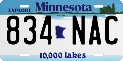 MN license plate 834NAC