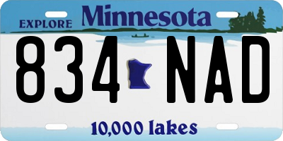 MN license plate 834NAD