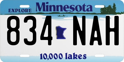 MN license plate 834NAH