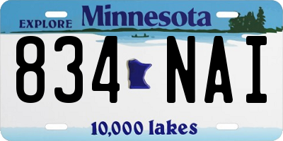 MN license plate 834NAI