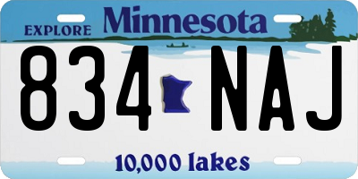 MN license plate 834NAJ