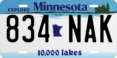 MN license plate 834NAK