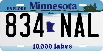 MN license plate 834NAL