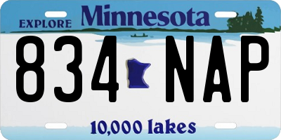 MN license plate 834NAP