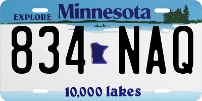 MN license plate 834NAQ