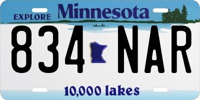 MN license plate 834NAR