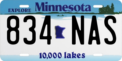 MN license plate 834NAS