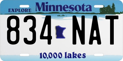 MN license plate 834NAT